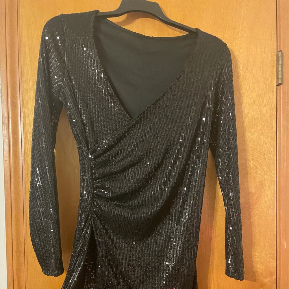 Black sequence dress